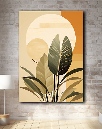 Tropikalne liście - Plakat - Loft, Minimalizm, Black Sapphire Art