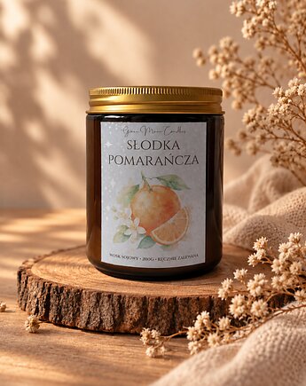 Zapachowa świeca sojowa SŁODKA POMARAŃCZA, Greenmoon Handmade