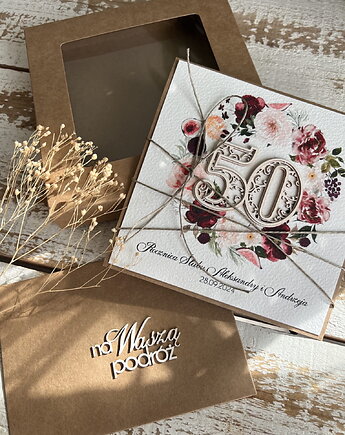 Wyjątkowa kartka ręcznie robiona z okazji 50 rocznicy ślubu, sorte