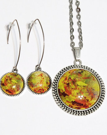 Naszyjnik i kolczyki - komplet - Jesień, yenoo