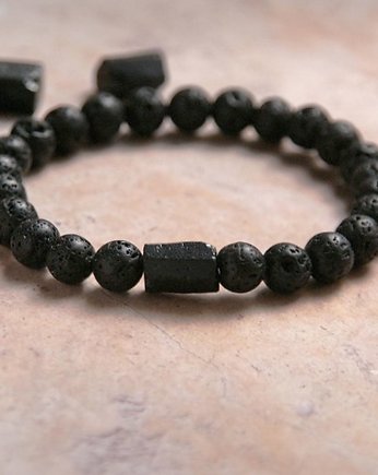 Amulet - OCHRONA - czarny turmalin, lawa, kaktusia