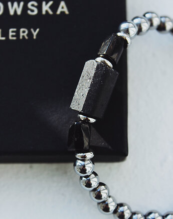 Bransoletka męska Hematyt i Turmalin, Chmolowska Jewellery