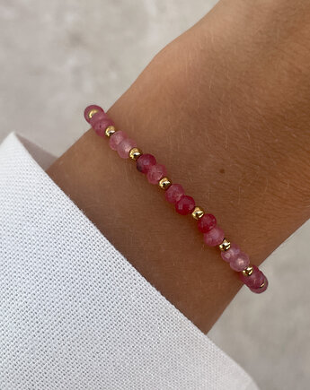 Bransoletka na gumce jadeit malinowy, Bring Biżuteria