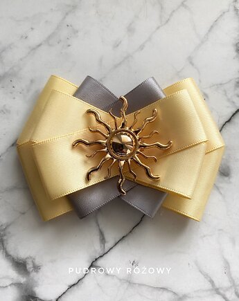 Masełkowa Brosza ze Słońcem  Nowa kolekcja SUN, Pudrowy Różowy