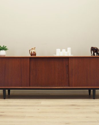 Sideboard tekowy, duński design, lata 70, produkcja: Dania, Przetwory design