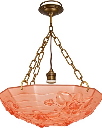 Lampa wisząca Ampla Art Deco, Francja, lata 30., Relikt design