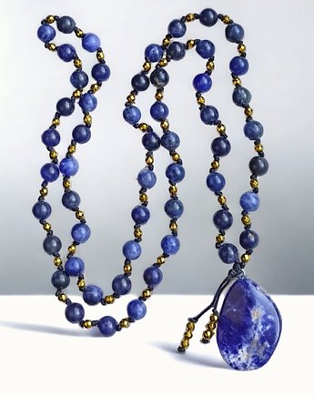 UNIKATOWY naszyjnik : MALA : sodalit, kaktusia