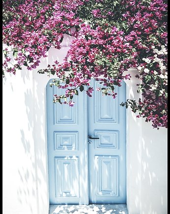 Plakat "Niebieskie drzwi na Santorini", Fotobloki and decor