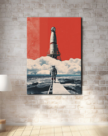 Apollo 11 - Plakat - Druk - Minimalistyczny Kolaż, NASA, kosmos #5, Black Sapphire Art
