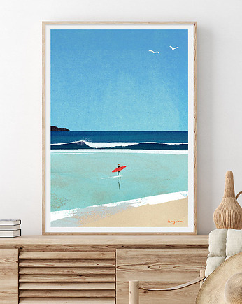 Poranny surfing - plakat surferski, minimalmill