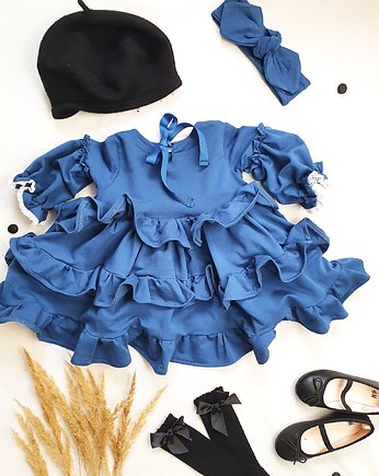 Sukienka Dresowa  Blue  Frill, FajnieUbieramy