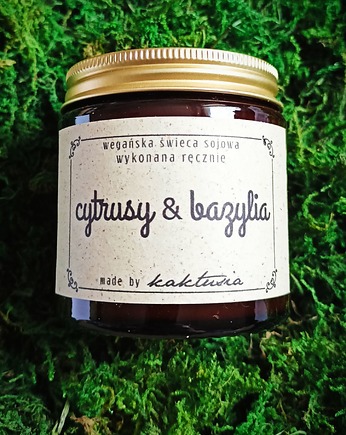 CYTRUSY, BAZYLIA - świeca sojowa 120ml, kaktusia