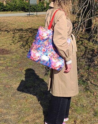 Torebka tote Koliber Bloom  kolorowy motyw kolibrów i kwiatów, modeMania