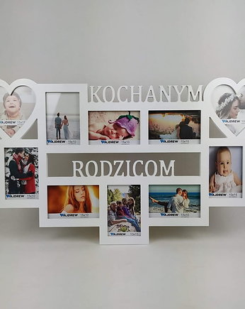 Multirama ramka na zdjęcia z napisem Kochanym Rodzicom 10 zdjęć serca, Wajdrew