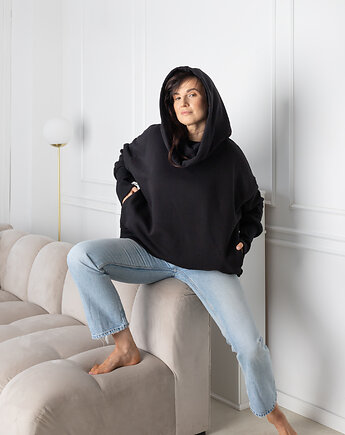 Bluza damska z wielkim kapturem i kieszeniami, luźny krój, NavahoClothing