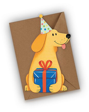 Kartka urodzinowa- Piesek urodzinowy, Czarna Owca Karteczki