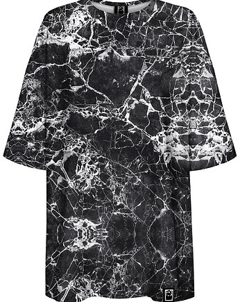 DR.CROW T-shirt Damski Oversize Marble Black, DrCrow