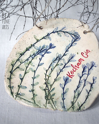 Kocham Cię - duży dekor ceramiczny, zawieszka, Bea Fine Arts