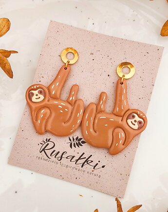 Kolczyki leniwce, biżuteria dla niej, duże lekkie kolczyki, boho, Dary Rusałki