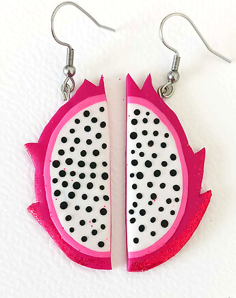 Neonowe Różowe Kolczyki Smoczy Owoc, OMIFIMO