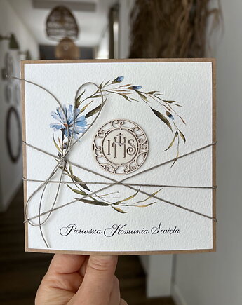 Najpiękniejsza ręcznie robiona kartka komunijna, sorte