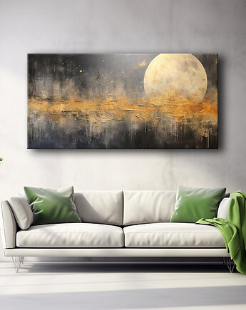 Abstrakcyjny księżyc - Obraz na płótnie - Druk, Blejtrama, Loft #7, Black Sapphire Art