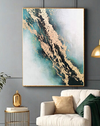 BLASK NATURY  Ręcznie malowany obraz ze złotem 100x70 cm, Anna Jatczak Art