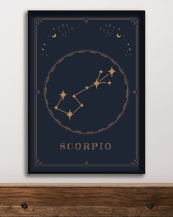 Plakat Skorpion/Scorpio Znaki Zodiaku Gwiazdozbiór, Abstraktoria