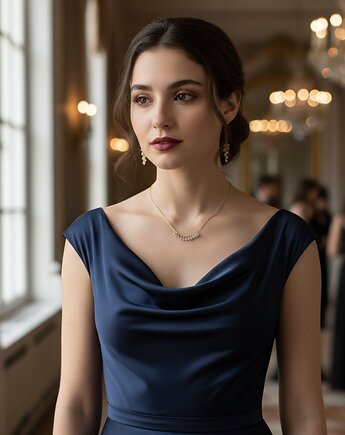 Złoty naszyjnik z naturalnymi diamentami, żółte diamenty, pozłacane srebro, Yamira Art Studio