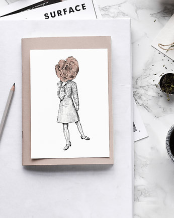 Peonia. Ilustracja tuszem i akwarelą., About Face Illustration