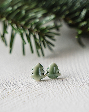 Kolczyki porcelanowe CHOINKA, rękoczyny