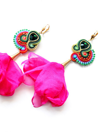 Sutaszowe kolczyki GREEN&ROSE, Sylwia Żak