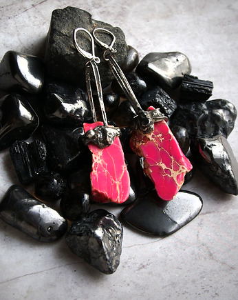 S A L E : UNIKATOWE kolczyki : jaspis sesarski : PINK