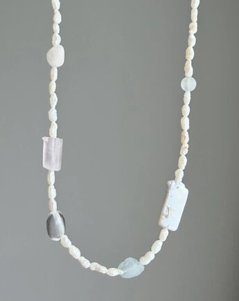 Naszyjnik  z naturalnych pereł i kamienie naturalnych, ATdiament