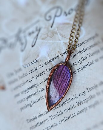 Ametystowa Galaktyka wisior miedziany ze spektrolitem, Treemasters Copper Jewelry