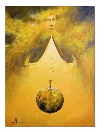 Powitanie VIII, obraz ręcznie malowany, surrealizm, realizm magiczny, Galeriai