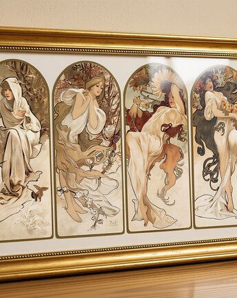 PLAKAT ILUSTRACJA Alfons Mucha secesja, black dot studio