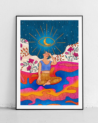 Plakat Medytacja pod okiem księżyca, Harvest Maison