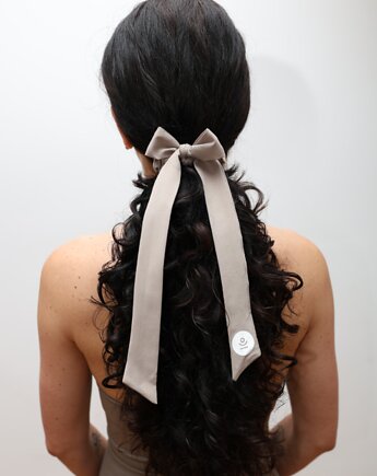 Gumka do włosów BOWTIFUL scrunchie z kokardą - champagne, Moonholi
