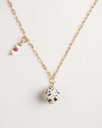 Łańcuszek z zawieszką z jaspisu Kula Perły Turmalin, Konevka store