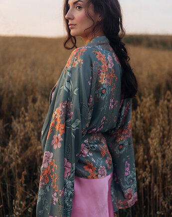Kimono Bloom turkus SHORT, Hippie and Bloom
