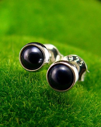 Kolczyki Sztyfty Drobinki - Czarna Perła Srebro, Kuźnia Nehesi