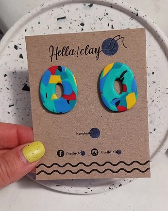 Kolczyki ringi czarne +złoto, Hellaclay