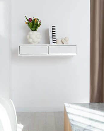 Miley konsola MDF biała czarna kaszmirowa, Papierówka Simple form of furniture