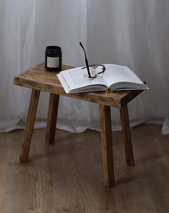 Ławeczka / stołek dębowy  rustykalny, Ohwood manufaktura
