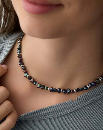 Choker naszyjnik perły naturalne- srebro 925 pozłacane, Coccola JEWELLERY