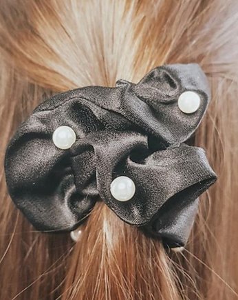 Scrunchie gumka do włosów z perełkami, Czaki Bransoletki