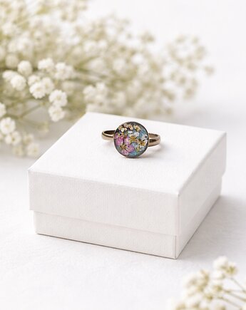 Pierścionek z naturalnymi kwiatami, Blask Natury