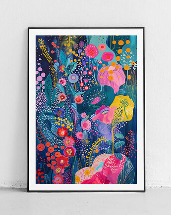 Plakat Magia kwiatów nocą, Harvest Maison