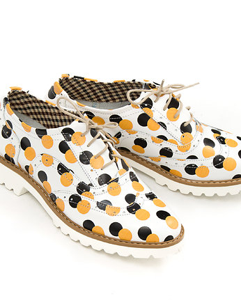 SKÓRZANE PÓŁBUTY ZAPATO 258 ŻÓLTE KROPKI, Zapato